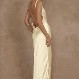 NWT Runaway the Label Samsara Yellow Backless High Neck Bridesmaid Dress